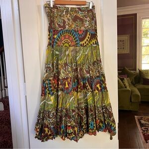 Bohemian Multicolor Maxi Skirt small solitaire Los Angeles S87